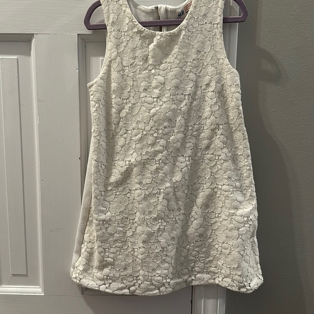 Cream H&M used girls dress - size 4-6
